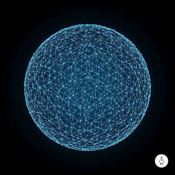 3d の球体。世界的なデジタル接続。技術コンセプト. — ストックベクタ