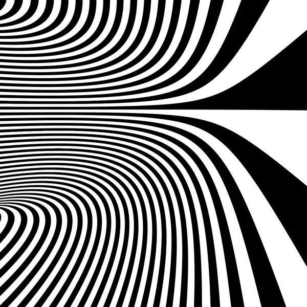 Modèle avec illusion d'optique. Fond noir et blanc . — Image vectorielle