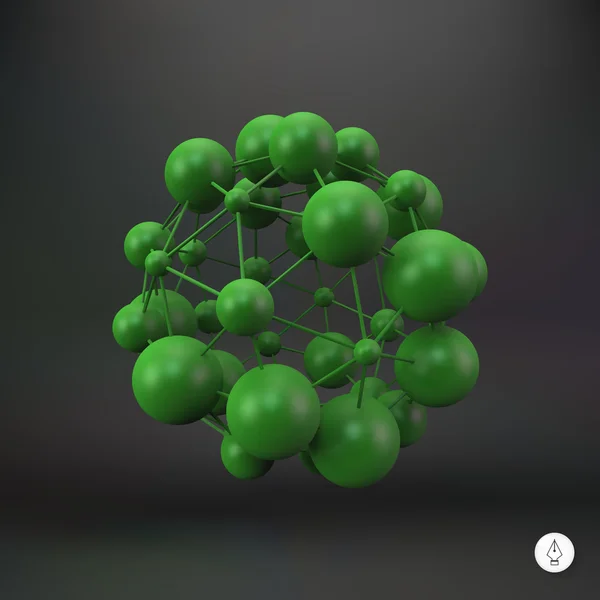 3d 的分子构造背景。平面设计. — 图库矢量图片