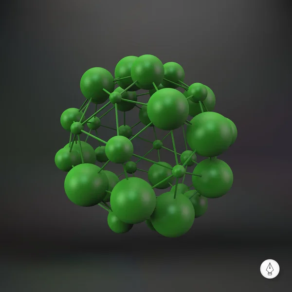 Fondo de estructura molecular 3D. Diseño gráfico . — Archivo Imágenes Vectoriales