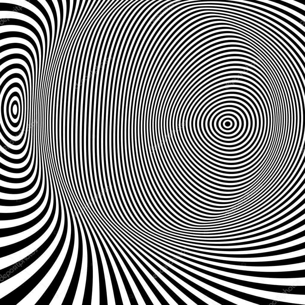 Pattern with optical illusion. Black and white background. Stock Vector ...