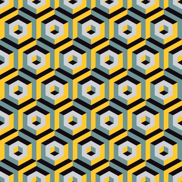 3d бесшовная абстракция с шестиугольными элементами . — стоковый вектор