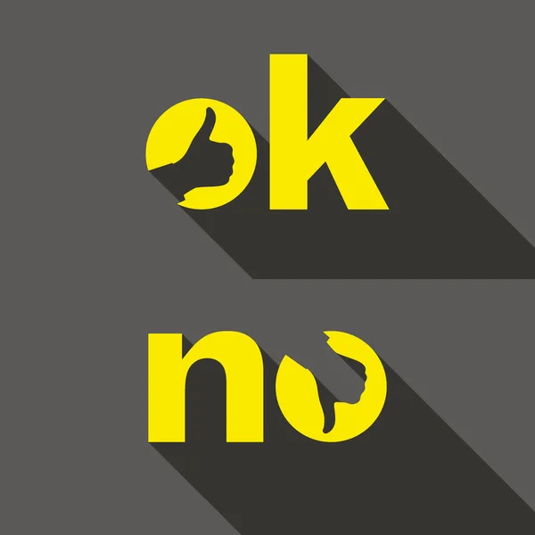 Ok and No symbol signs. Thumb up and down icons. — Stock Vector