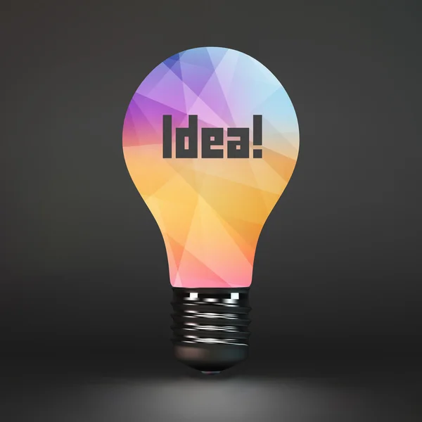 Glödlampa idé symbol. 3D vektor illustration. — Stock vektor