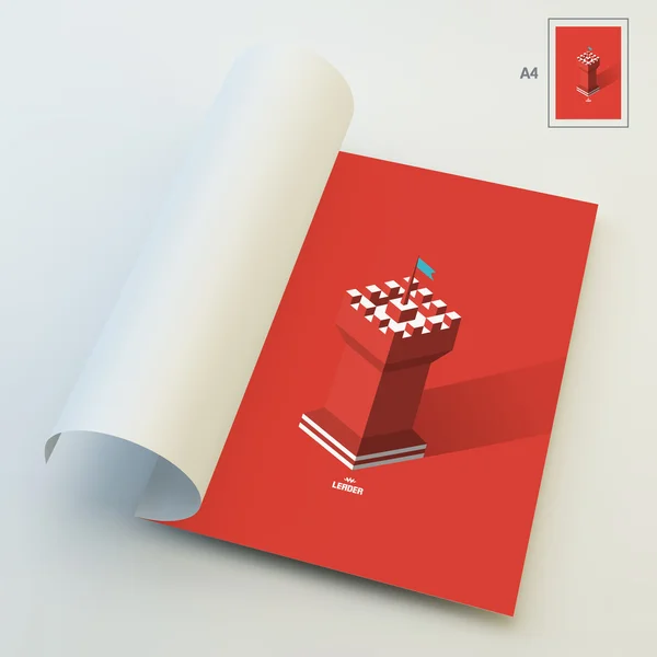 A4 Negocio en blanco. Concepto de líder. Torre . — Vector de stock