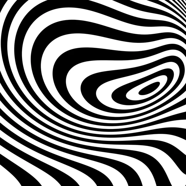 Fond rayé abstrait noir et blanc. Art optique. — Image vectorielle