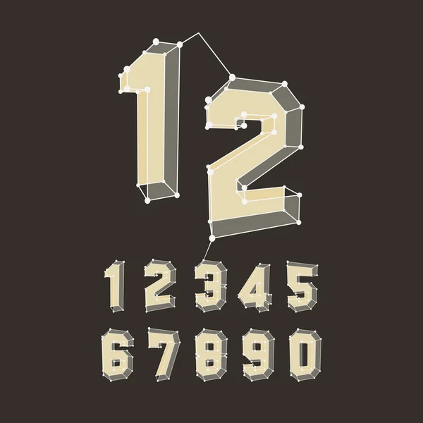 ไอคอนตัวเลข 3 มิติ เซตเวกเตอร์ . — ภาพเวกเตอร์สต็อก