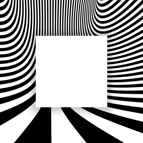 Schwarz-weiß abstrakter gestreifter Hintergrund. Optische Kunst. — Stockvektor