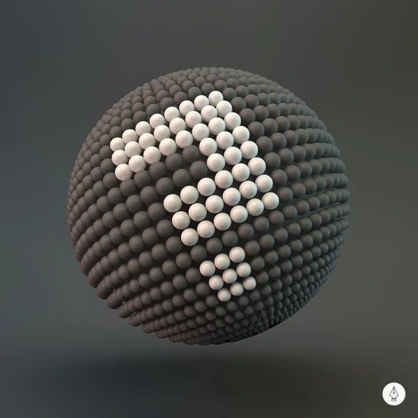 Punto de interrogación. Icono del globo. 3d vector ilustración . — Vector de stock