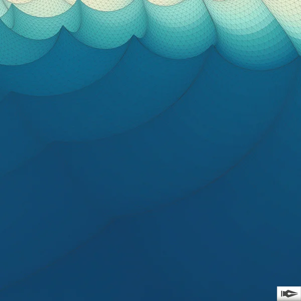 波状のグリッドの背景。モザイク。3 d の抽象的なベクトル図. — ストックベクタ