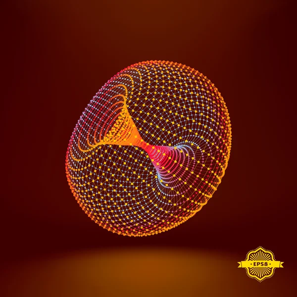 Torus. Verbinding structuur. Vector 3d illustratie. — Stockvector