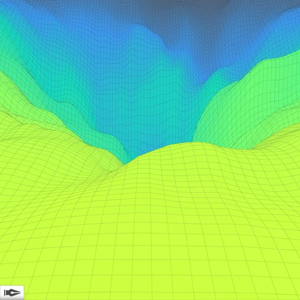 3D perspektif kılavuz arka plan doku. Mozaik. Kafes etkisi — Stok Vektör