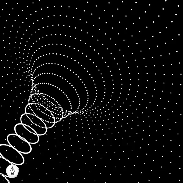 Soyut 3d yüzey huni gibi görünüyor. Fütüristik teknoloji stili. — Stok Vektör