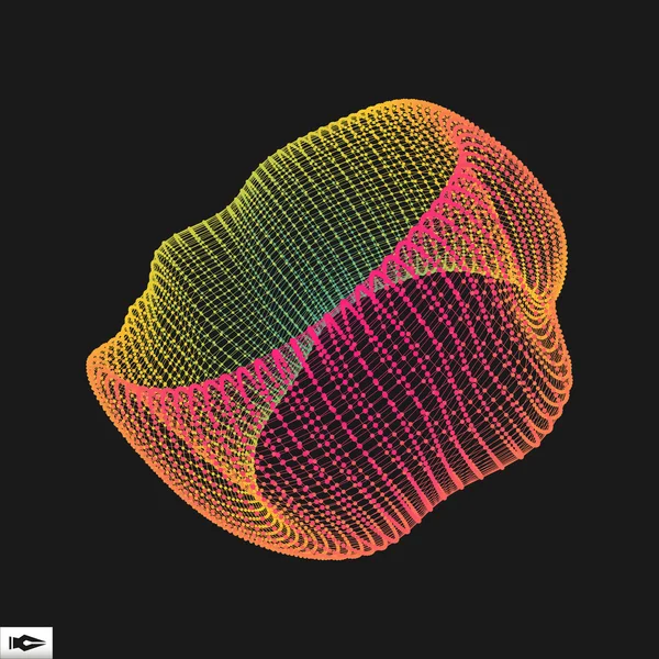 Élément polygonal géométrique en treillis. Structure de connexion . — Image vectorielle