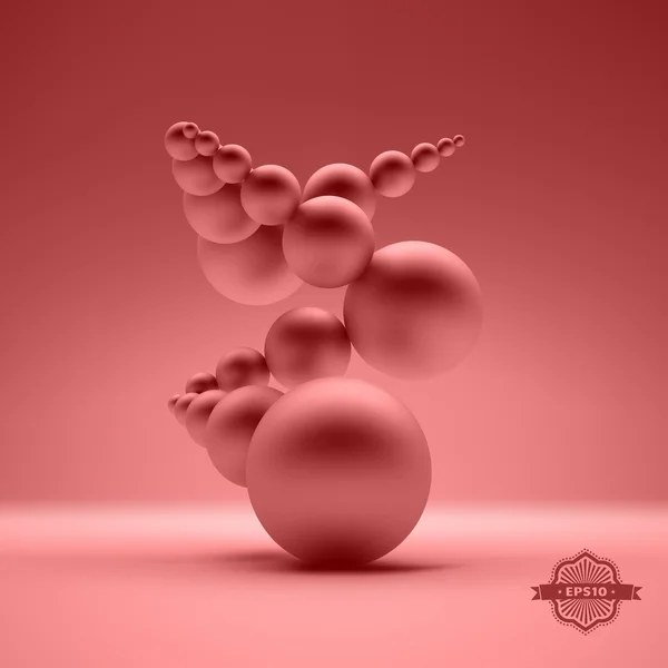 3d composição esferas abstratas. Ilustração vetorial . — Vetor de Stock