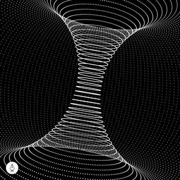 抽象的な 3 d 表面に漏斗のように見えます。未来的な技術スタイル. — ストックベクタ