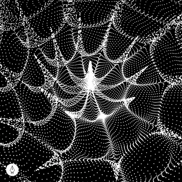3 d 視点のグリッドの背景。抽象的な幾何学的な図. — ストックベクタ