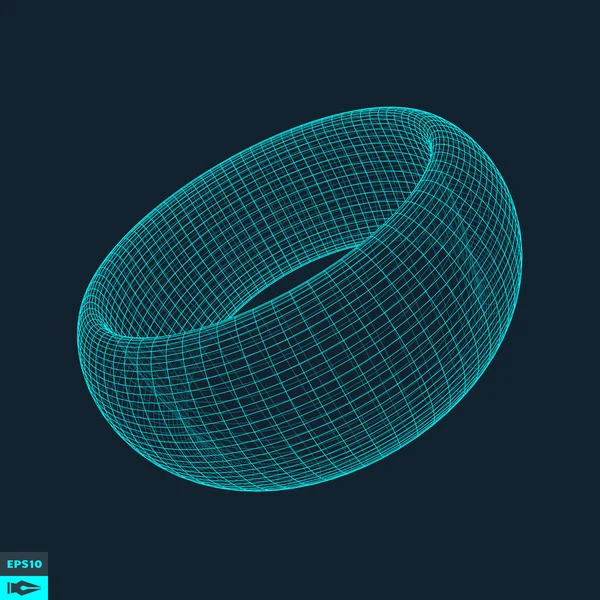 Torus. Moleculaire lattice. Verbinding structuur. — Stockvector