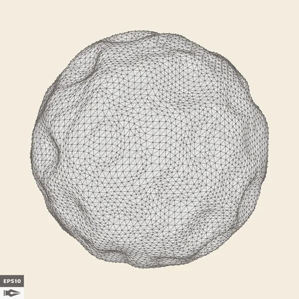 3D Kula. Streszczenie obiektu geometrycznego. Ilustracja wektorowa. — Wektor stockowy