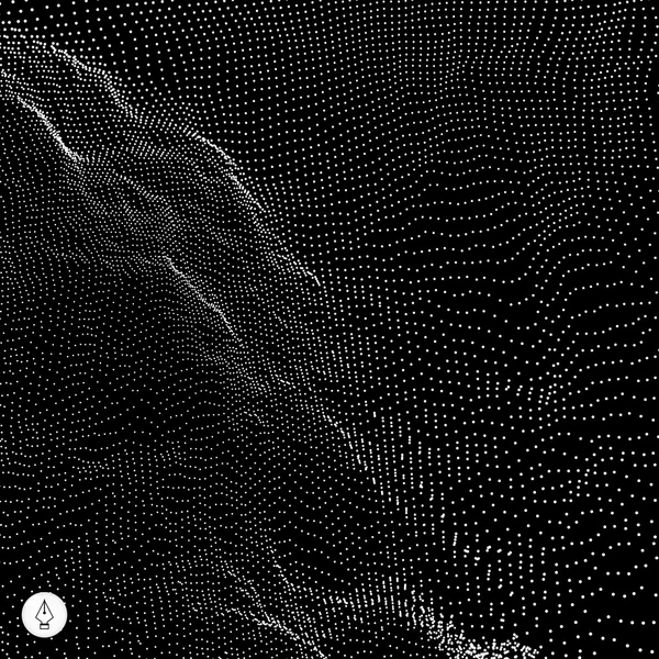 抽象的なベクトルの風景の背景。3 d 技術のベクトル図. — ストックベクタ