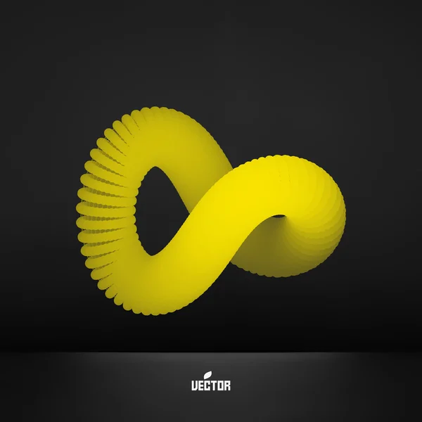 Símbolo infinito. Elemento de diseño 3d abstracto, emblema, icono . — Vector de stock