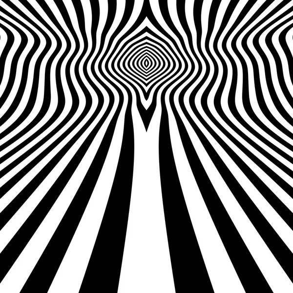 Black and White Abstract Striped Background. Optical Art. — Stock Vector
