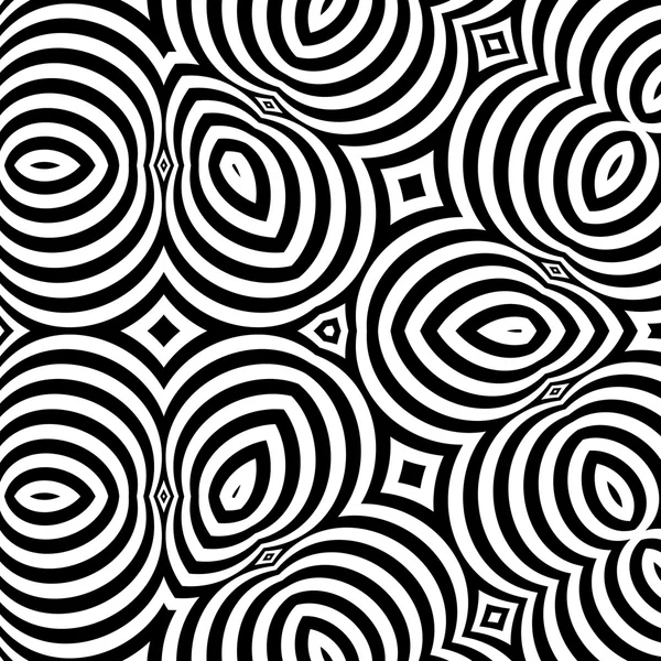 Μαύρο και άσπρο φόντο. Μοτίβο με οπτική ψευδαίσθηση. Vecto — Διανυσματικό Αρχείο