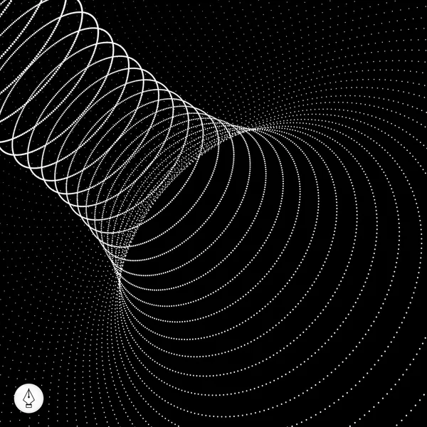 Аннотация 3d Surface Looks Like Funnel. Стиль футуристических технологий. Перспективная текстура фона сетки. Векторная миграция . — стоковый вектор