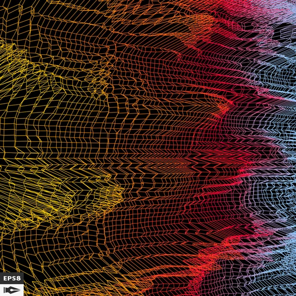 Sfondo griglia. Illustrazione vettoriale 3d. Stile tecnologico futuristico . — Vettoriale Stock