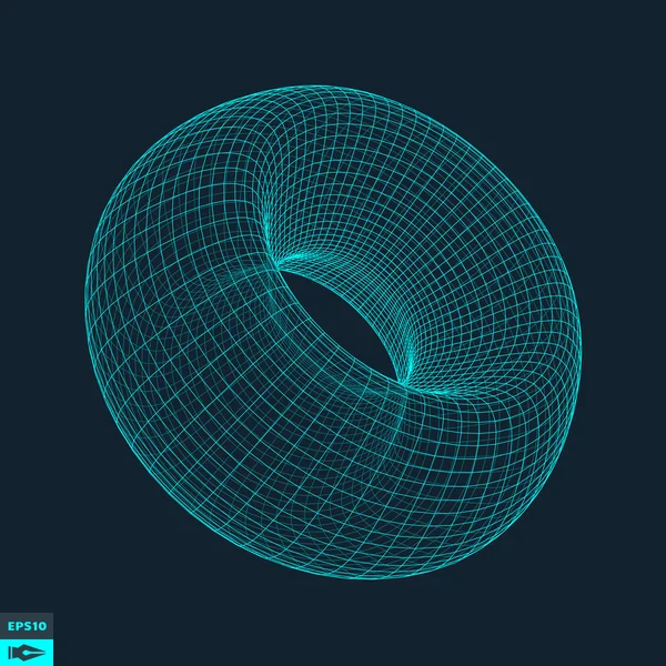 Torus. Rejilla molecular. Estructura de conexión . — Vector de stock