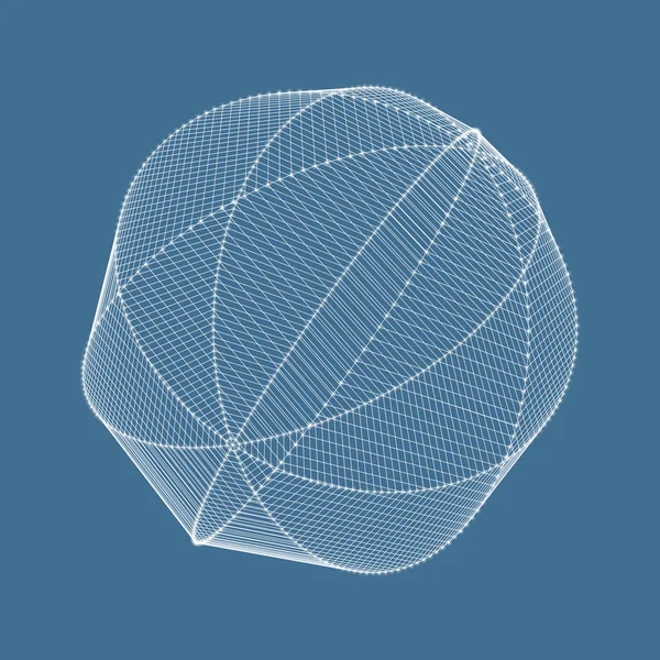 Lattice Geometric Polygonal Element. Connection Structure. — Stock Vector