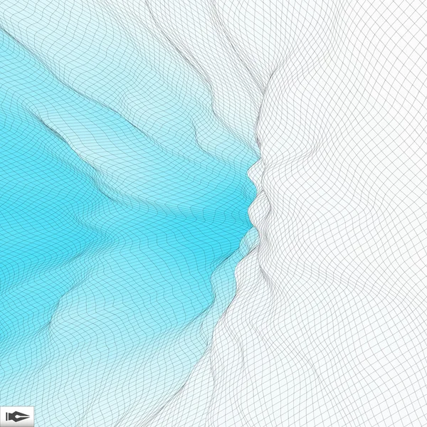 3D-perspectief raster achtergrondstructuur. Mozaïek. Lattice Effect — Stockvector