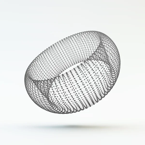 Torus. Molekylärt galler. Anslutning struktur. 3D vektor Illustration — Stock vektor