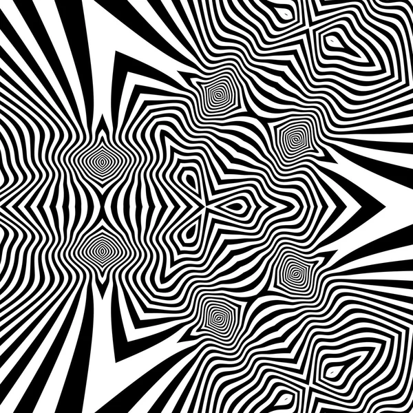 Fundo preto e branco. Padrão com ilusão óptica. Ilustração vetorial 3d —  Vetores de Stock