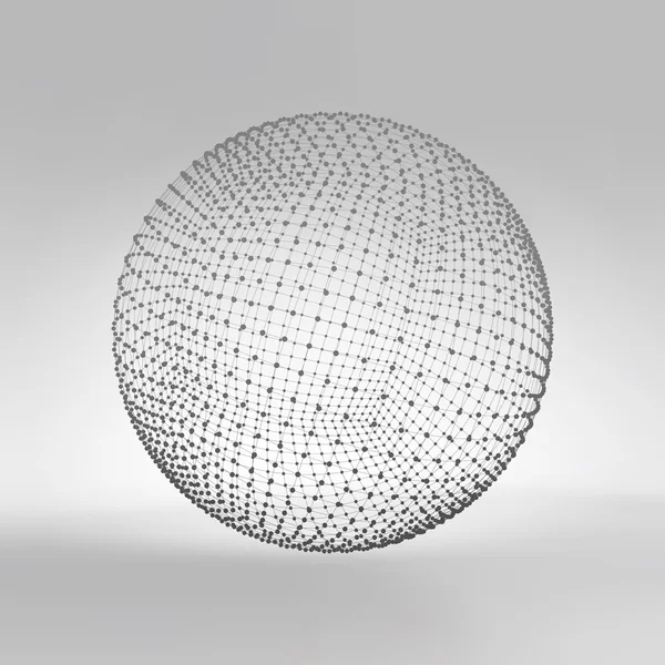 3d sphère. Connexions numériques mondiales. Concept technologique. Illustration vectorielle — Image vectorielle