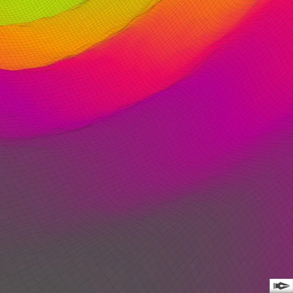 Fondo de pantalla de arco iris. Resumen Wavy Grid Background (en inglés). Mosaico. Ilustración vectorial 3d — Vector de stock