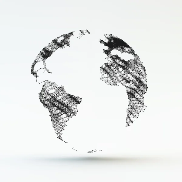Carte vectorielle du monde. Réseau mondial Mesh. Illustration commerciale . — Image vectorielle