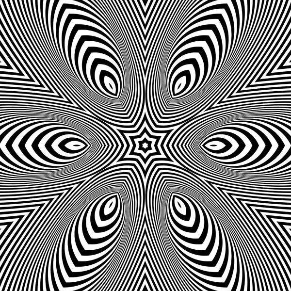 抽象的な縞模様の背景。黒と白のベクトル図 — ストックベクタ