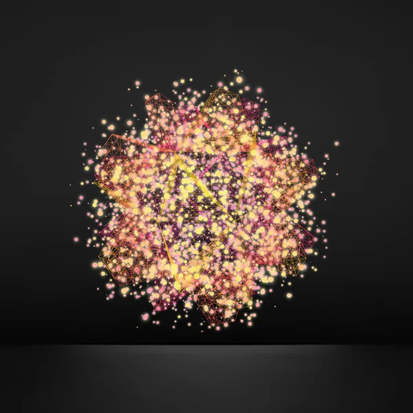 Esfera abstracta 3d. Elemento de Ciencia y Tecnología Moderna. Forma geométrica, línea y punto. Ilustración vectorial . — Vector de stock