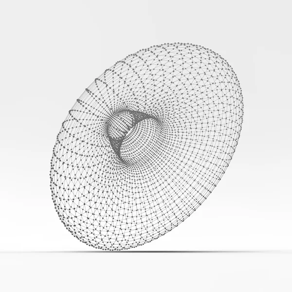 环面。分子格。连接结构。3d 矢量图 — 图库矢量图片