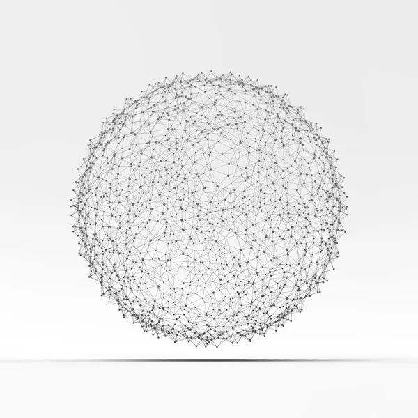 Esfera 3d. Conexiones digitales globales. Concepto tecnológico. Ilustración vectorial — Vector de stock