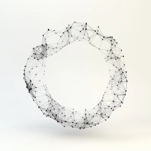 Torus. Molecular lattice. Connection structure. 3d Vector Illustration — Stock Vector