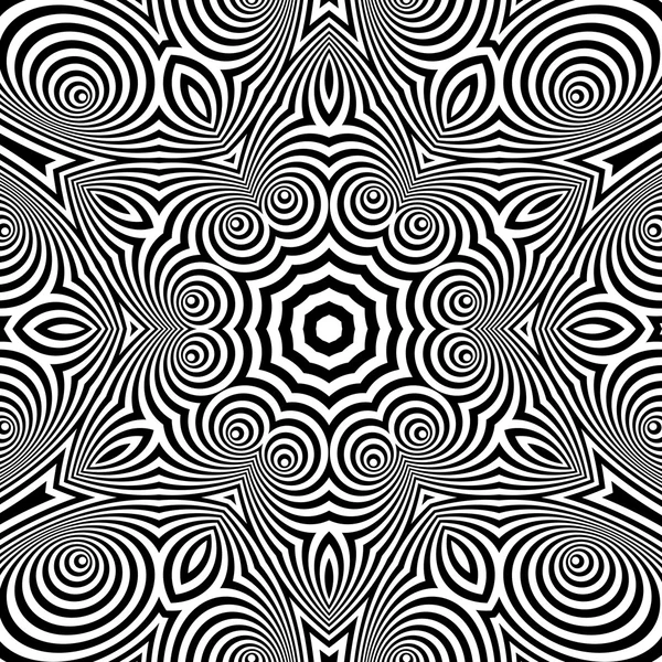 Siyah ve beyaz geometrik desen. Çizgili arka plan. Vektör çizim. — Stok Vektör