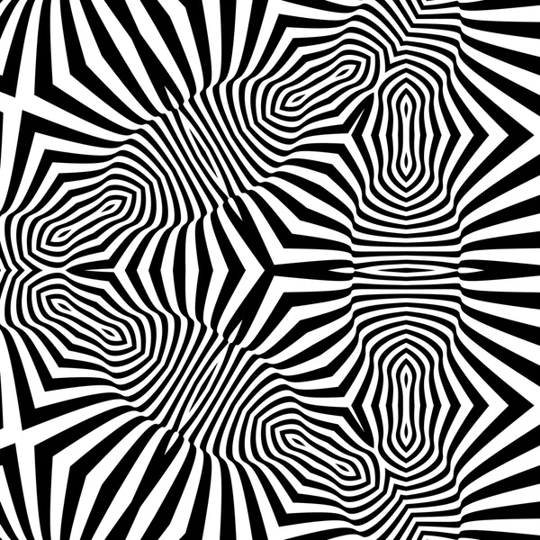 Black and White Background. Pattern With Optical Illusion. Vector Illustration — Stock Vector