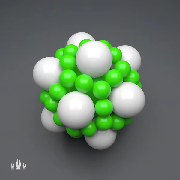 分子的三维结构。未来的技术风格。科学、 技术、 市场营销、 演示文稿的的 3d 矢量图。连接结构。网络设计。3d 矢量图. — 图库矢量图片