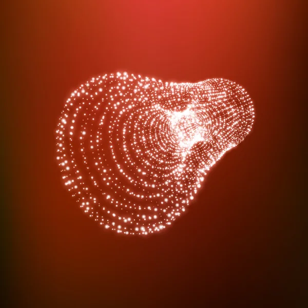 Model szkieletowy obiektów z kropkami. Streszczenie 3d połączenie struktury. Kształt geometryczny dla projektu. Borta geometrycznej Element, godło i ikona. Rozjarzony siatka. Molekularna siatka. Styl technologia 3D z cząstek — Wektor stockowy