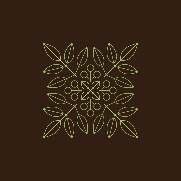 Elemento floral vectorial. Impresión vectorial para productos naturales. Estilo lineal. Ilustración abstracta del vector . — Archivo Imágenes Vectoriales