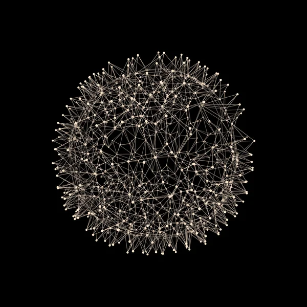 Esfera con líneas y puntos conectados. Conexiones digitales globales. Globe Grid. Ilustración de Esfera Wireframe. Diseño abstracto de rejilla 3D. Glowing Grid. Estilo de tecnología 3D. Redes - Globe Design . — Archivo Imágenes Vectoriales