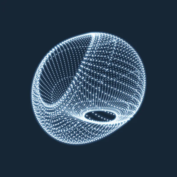 Tel kafes nesnesi noktalı. Soyut 3d bağlantı yapısı. Geometrik şekil tasarım için. Kafes geometrik öğe, amblem ve kutsal kişilerin resmi. Parlayan kılavuz. Moleküler kılavuz. Parçacık ile 3D teknoloji tarzı — Stok Vektör