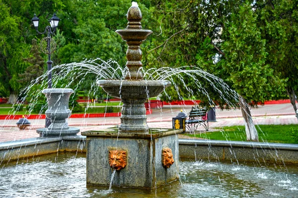 De fontein in stadspark — Stockfoto